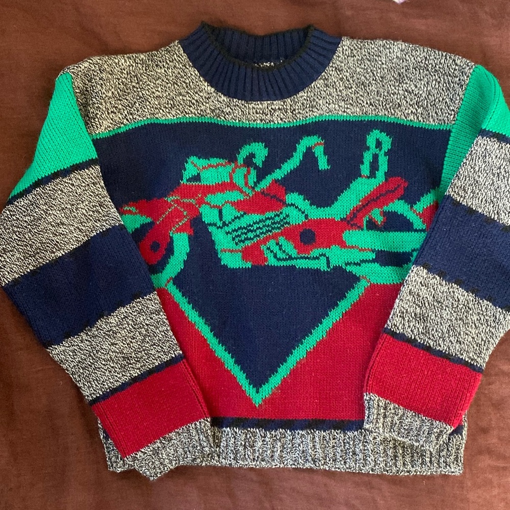 Kids vintage motorcycle sweater